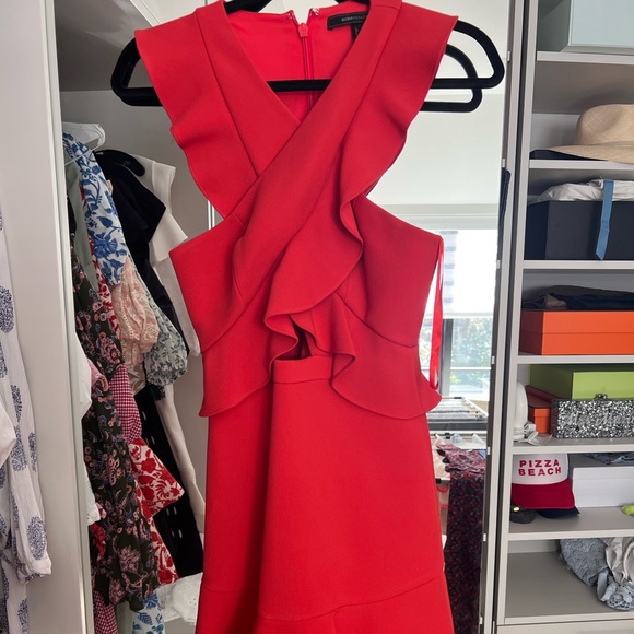 BCBG Red Cocktail Dress Size 0 - Picture 1 of 5